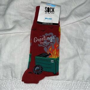Sock It to Me Dumpster Fire Crew Socks Men's Women's unisex cotton blend